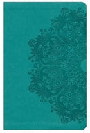 KJV Large Print Compact Reference Bible-Teal LeatherTouch