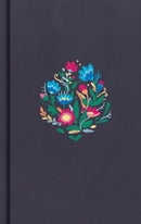 CSB Personal Size Bible-Navy Floral Embroidered Cloth Over Board