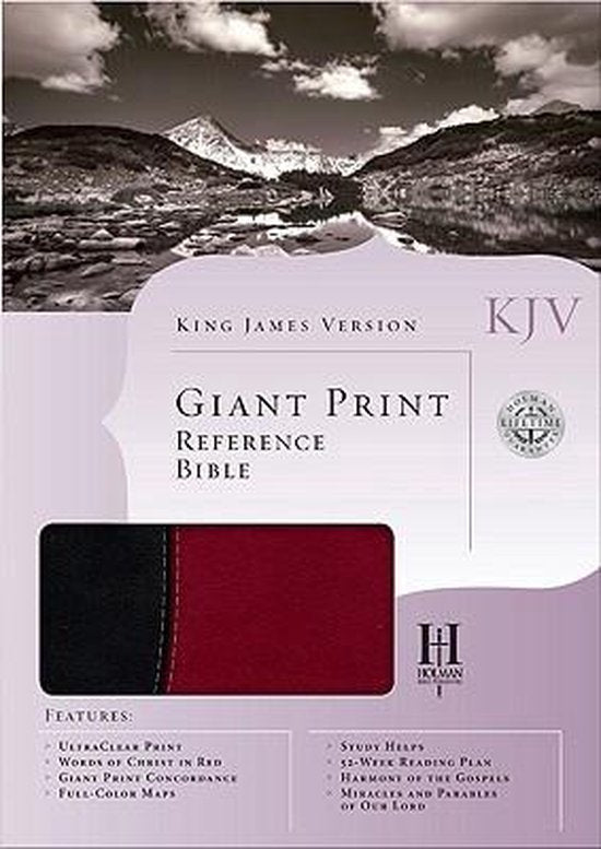 Giant Print Reference Bible -black/burg