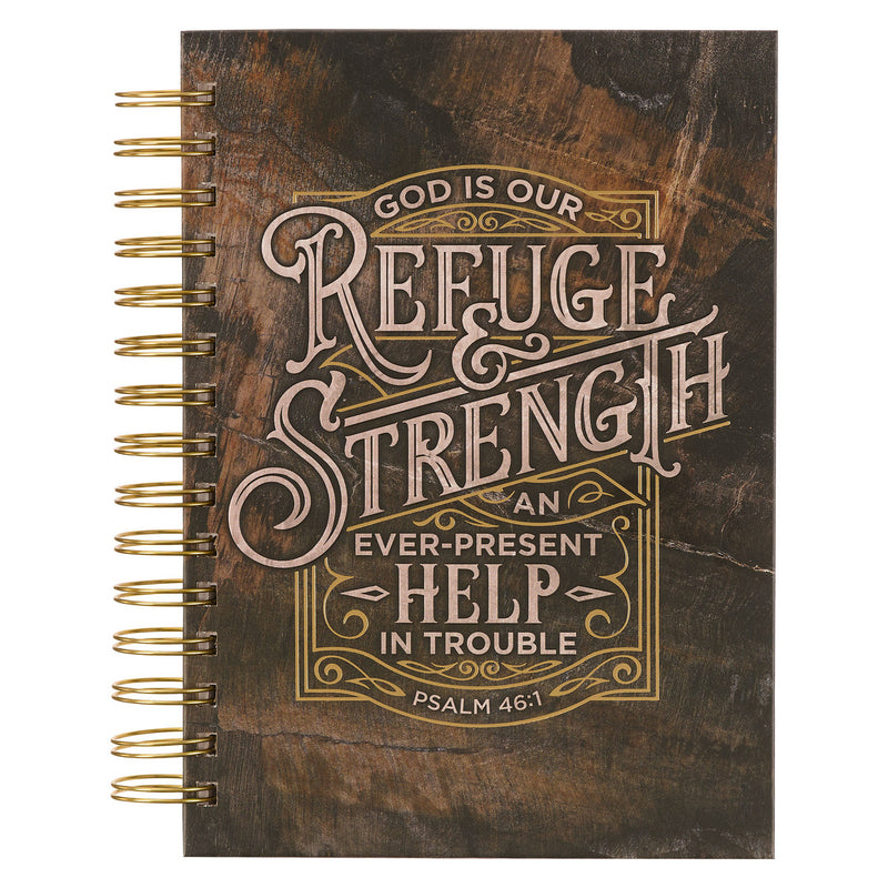 Refuge and Strength Woodgrain Psalm 46:1