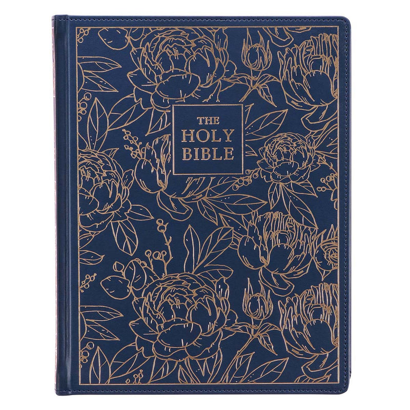 KJV Note-taking Bible Blue Floral HC LP
