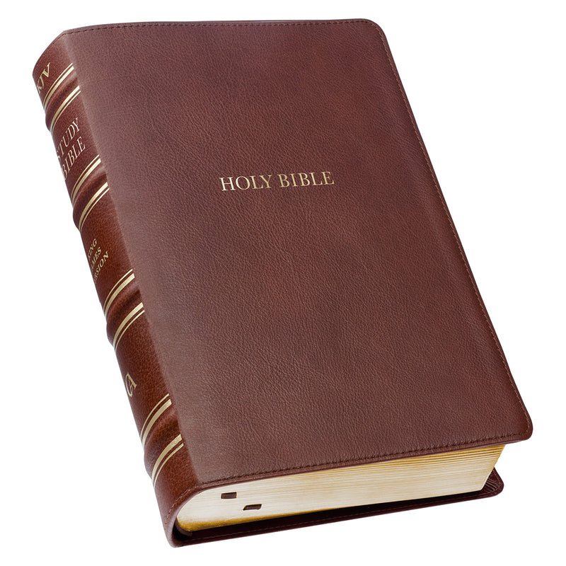 KJV Study Bible Saddle Tan Real Leather
