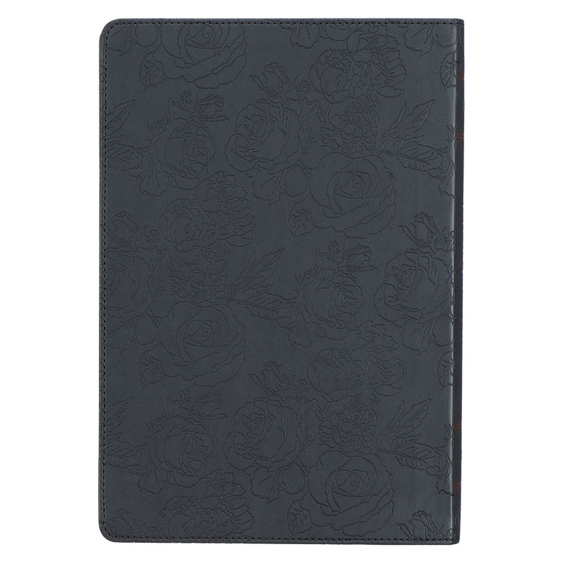 Floral Black Large Print Thinline Index