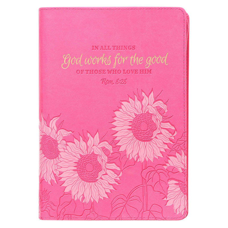 God Works For The Good Pink SunflowerZip