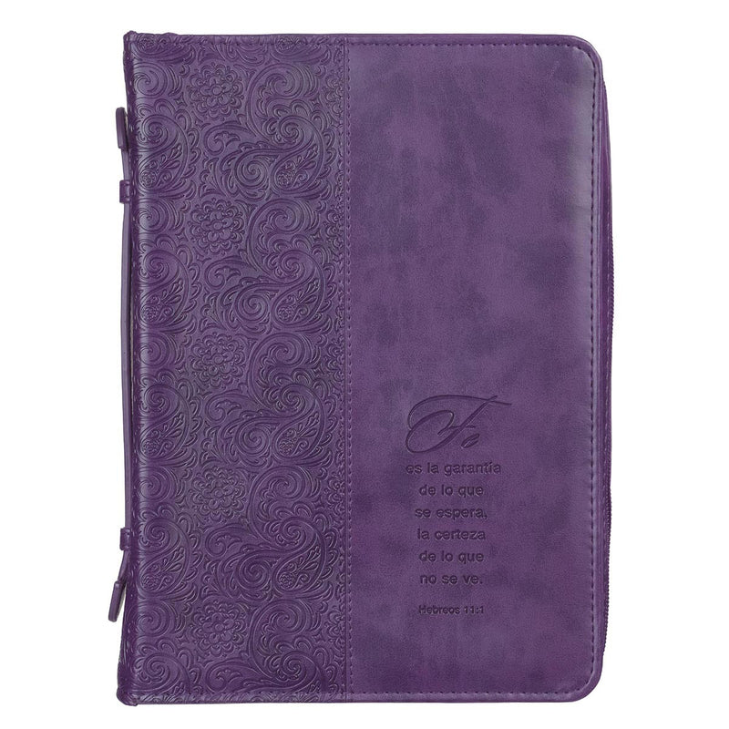 Funda para Biblias Fe, Morado â€“ Hebreos 11:1