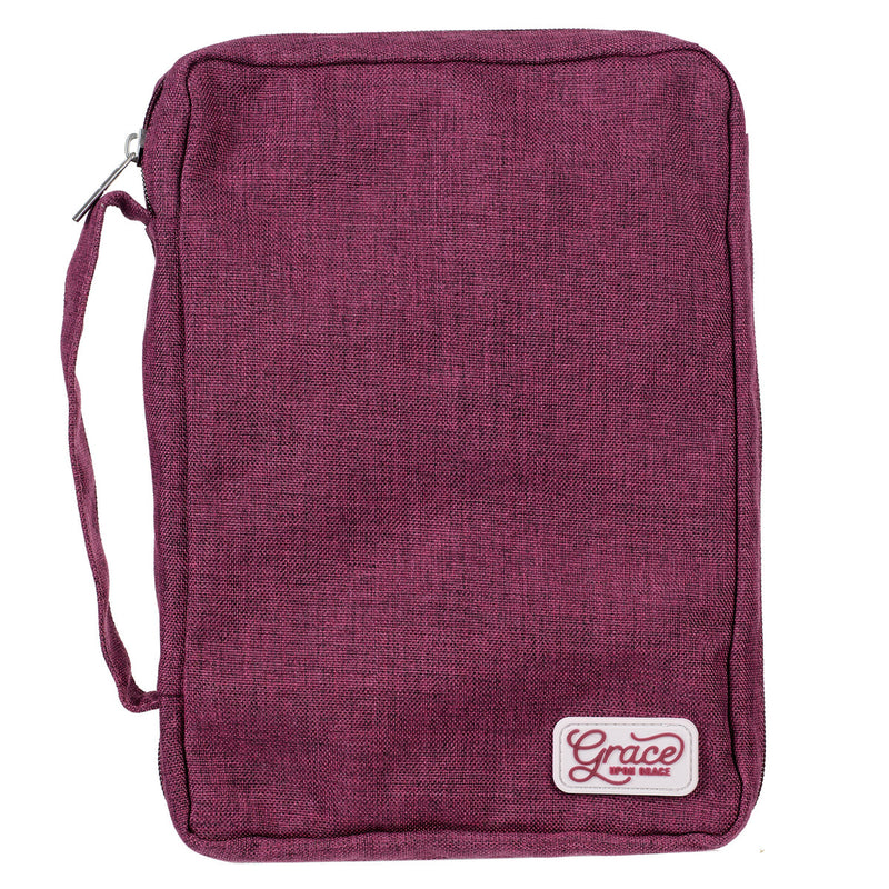 Plum Poly-Canvas Value Bible Cover with