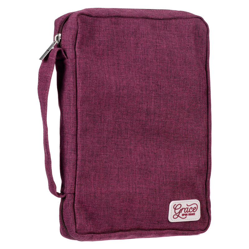 Plum Poly-Canvas Value Bible Cover with