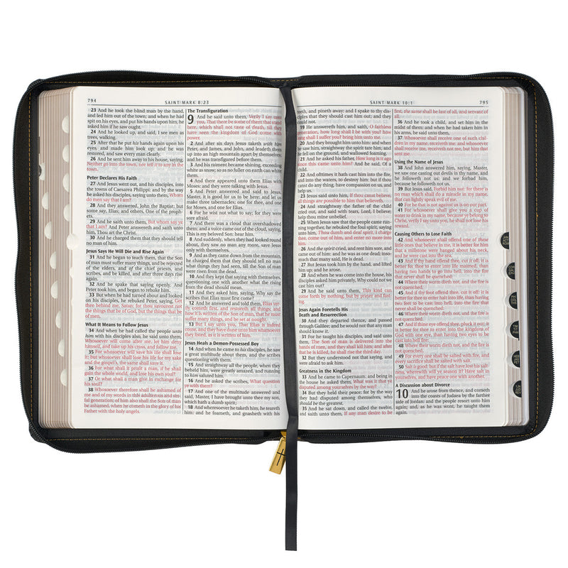 Thinline KJV Black Large Print Index Zip