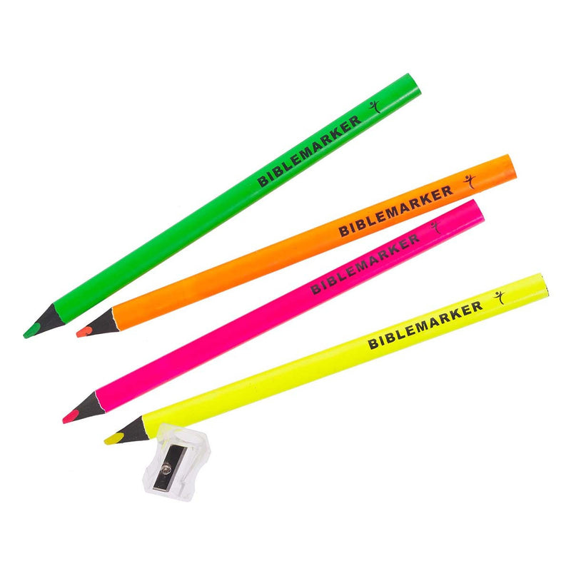4 Bible markers with sharpener